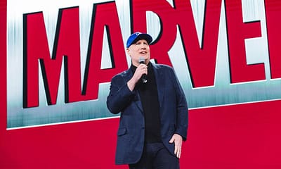 Kevin Feige, prezident Marvel Studios, hovorí na podujatí D23 v Brazílii.